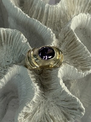 925 Sterling Silver Amethyst Ring Size 7