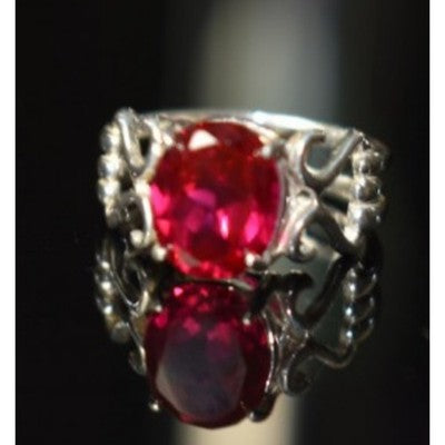 925 Sterling Silver Pink Topaz Ring Size 7