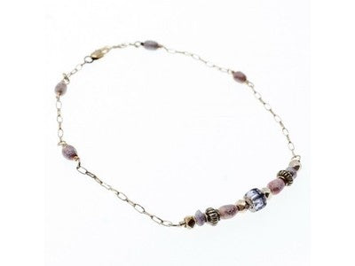 925 Sterling Silver Jewelry Glass Double Bracelet