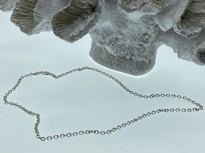 925 Sterling Silver Chain Necklace Italy 18.1 In