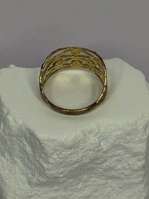 925 Sterling Silver Gold Plated Turquoise Ring Size 8.5