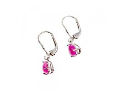 925 Sterling Silver Pink Spinel Earrings