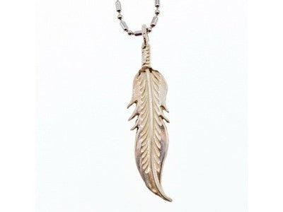 925 Sterling Silver "Feather" Chain With Pendant Italy