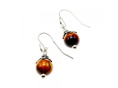 Vintage 925 Sterling Silver Agate Earrings
