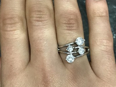 925 Sterling Silver White/Colorless CZ Ring Size 6.5