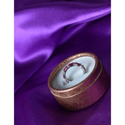 925 Sterling Silver Pink Topaz & CZ Ring Size 5.5