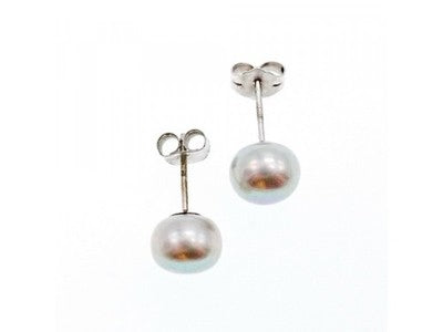 925 Sterling Silver Gray Pearls Earrings