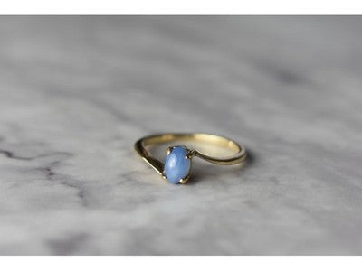 10K Yellow Gold Star Sapphire Ring Size 5.5