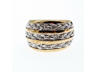 925 Sterling Silver Gold Plated Ring Size 10.5