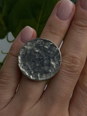 Vintage Abstract Textured Retro 925 Sterling Silver Ring Size 6