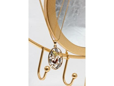 925 Sterling Silver Gold Plated Multi Gemstones Chain With Pendant