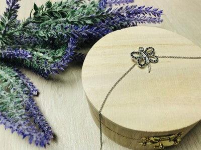 925 Sterling Silver Spinel Butterfly Chain With Pendant