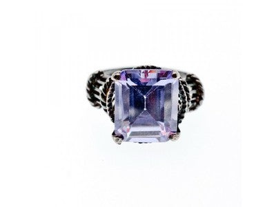 925 Sterling Silver Amethyst Ring Size 6.75