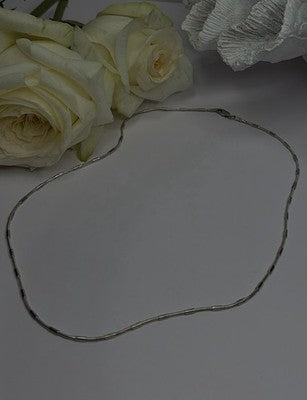 Minimalist 925 Sterling Silver Snake Chain Necklace Vintage Italian Style