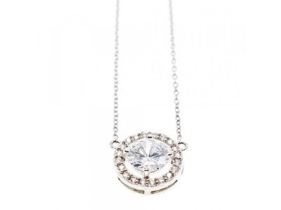 925 Sterling Silver CZ Pendant Necklace