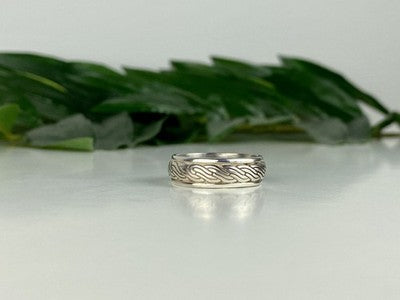 Men'S 925 Sterling Silver Band Ring Size 12.5