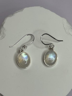 925 Sterling Silver Moonstone Earrings Length 1.1 Inch