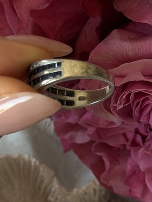Vintage 925 Sterling Silver Sapphire & Beryl Ring Size 7