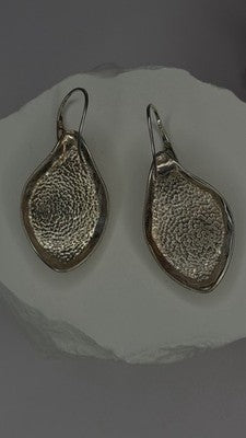 Elegant Italy 925 Sterling Silver Leaf Earrings