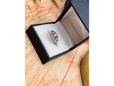 925 Sterling Silver Amethyst Ring Size 7