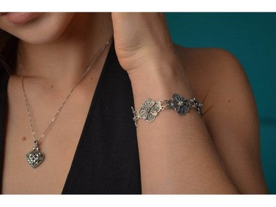 925 Sterling Silver Marcasites Heart Chain With Pendant