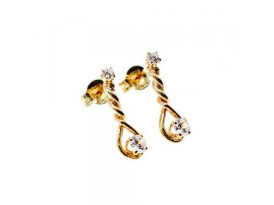 14K Yellow Gold Diamonds Milor Italy Earrings