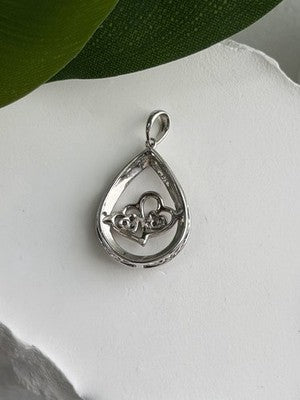 925 Sterling Silver Diamond 0.09 ctw Heart Pendant