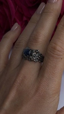 Handcrafted 925 Sterling Silver Blue Pietersite Stone Ring Size 9
