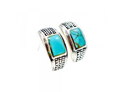 Vintage 925 Sterling Silver Turquoise Earrings