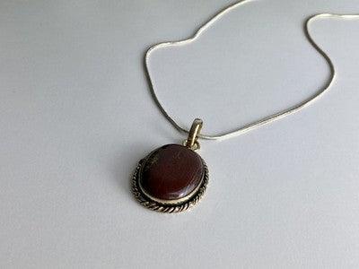 Vintage Chain with  Pendant Carnelian