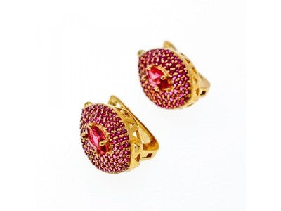 925 Sterling Silver with Gilding Rubellite Set