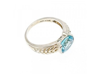 Vintage 925 Sterling Silver Topaz Ring Size 7
