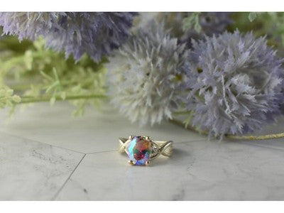 925 Sterling Silver Mystic CZ Ring Size 7.25
