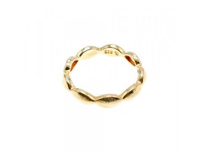 925 Sterling Silver Gold Plated Ring Size 6.5