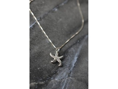 925 Sterling Silver Starfish Chain With Pendant Italy