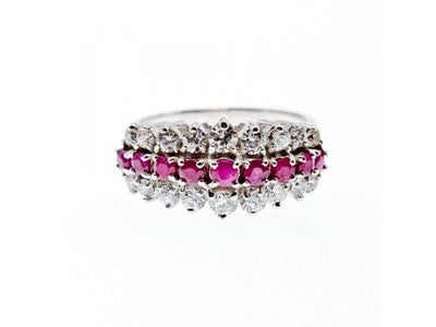 925 Sterling Silver Pink Spinel & CZ Ring Size 9.25