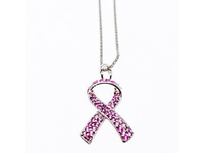 925 Sterling Silver Pink CZ Pendant