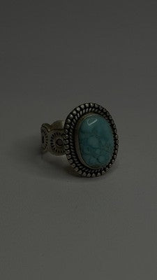 Adjustable Vintage 925 Sterling Silver Blue Turquoise Ring