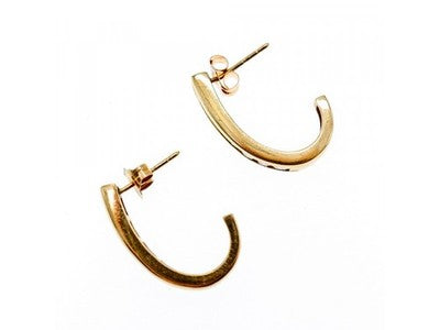 10K Yellow Gold White Sapphires Classic Stud Earrings