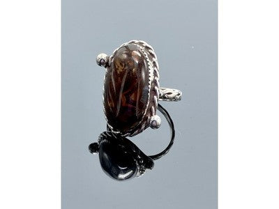 Vintage 925 Sterling Silver Jasper Ring Size 7