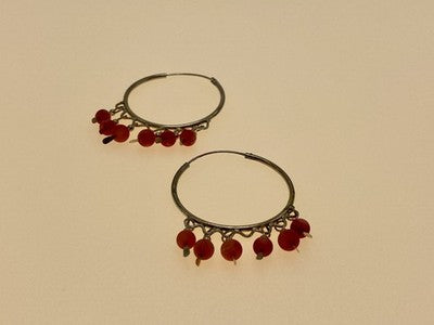 Vintage 925 Sterling Silver "East" Agate Earrings