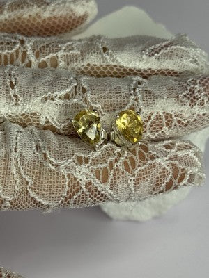 925 Sterling Silver Citrine Earrings Length 0.4 Inch