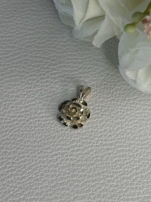 925 Sterling Silver Flower Pendant Length 0.60 Inch
