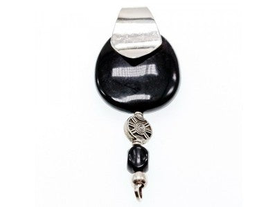 Vintage 925 Sterling Silver Black Onyx Pendant