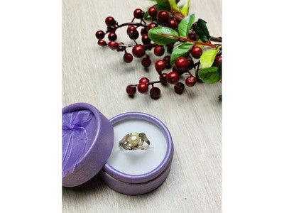 925 Sterling Silver Pearl Ring Size 8