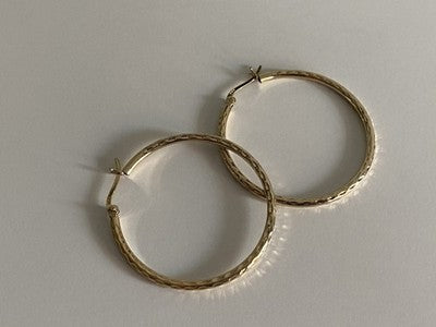 925 Sterling Silver Gold Plated Hoop Earrings