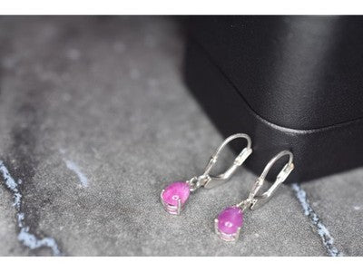 925 Sterling Silver Pink Spinel Earrings