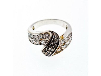 925 Sterling Silver Blue & White Spinel Ring Size 7