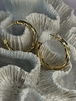 Gold Plated Earrings Length 1.25 Inch