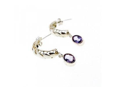 Vintage 925 Sterling Silver Tourmaline Earrings